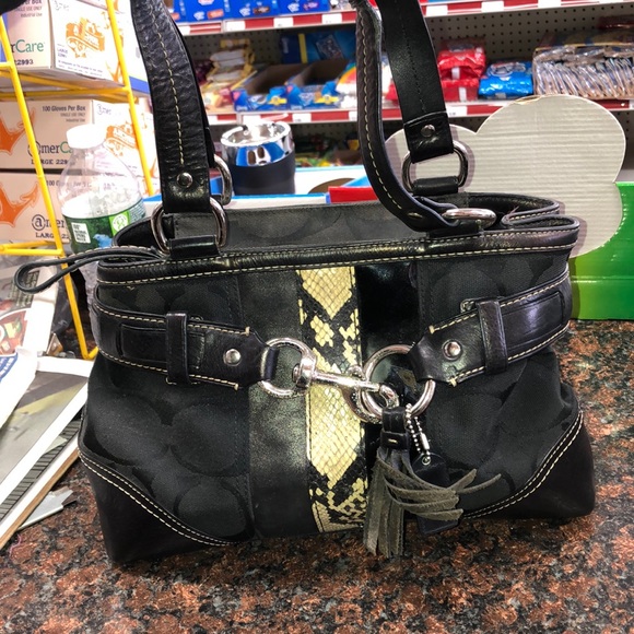 Coach Hampton 10262 Signature Python Tote - Picture 2 of 8